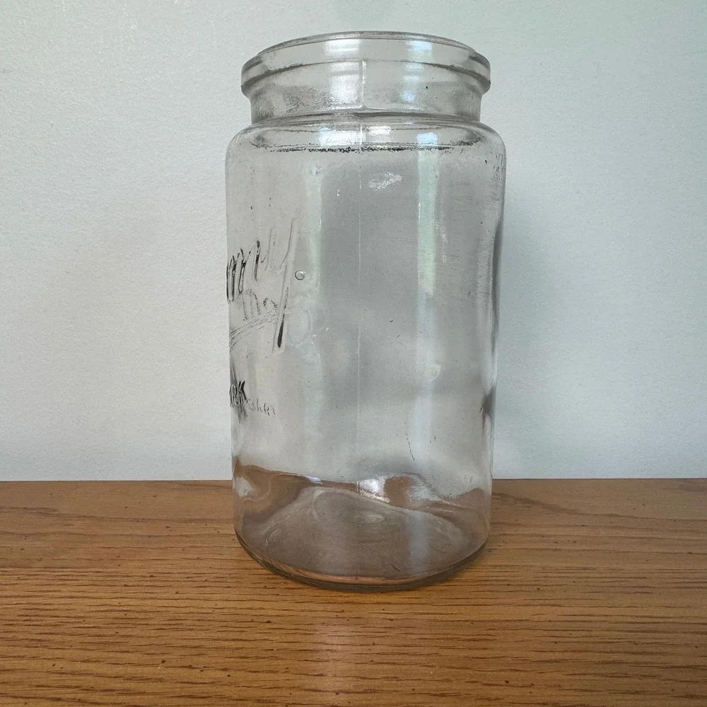 Vintage Kerr Economy Glass Jar Trade Mark Clear Antique Storage‎ Jar